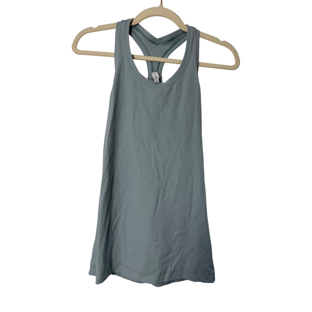 Lululemon Cool Racerback Tank Top Women 6 Blue Excellent Nulu Yoga Gym Athletic